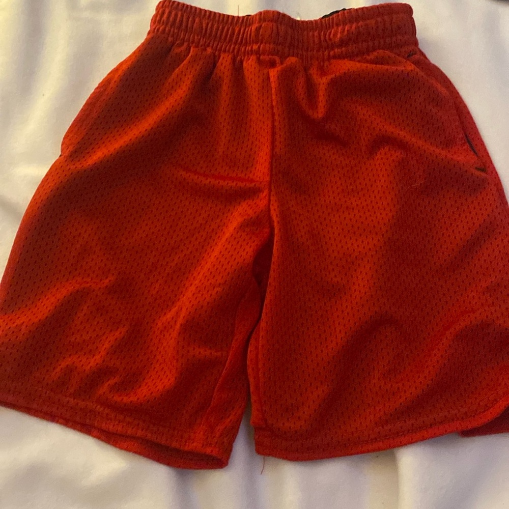 Red athletic mesh shorts very stretchy